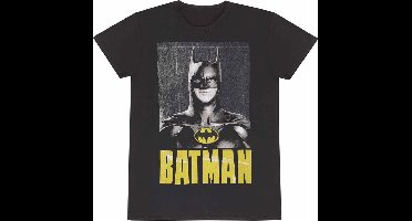 T-Shirt met Korte Mouwen Batman Keaton Batman Zwart Uniseks - XL