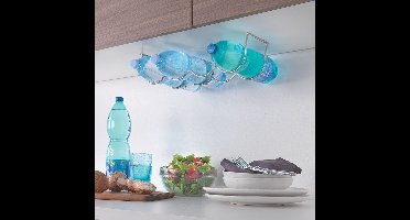 Metaltex Flessenhouder - Flessenrek - Onderkast Wijnrek voor 4 Flessen - Inclusief Schroeven - 41 x 12 x 11 cm