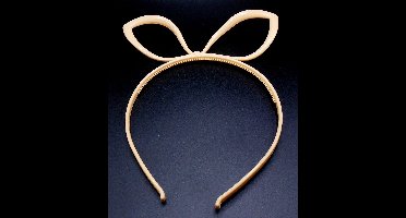 Diadeem met strik oren cremekleur - kinderfeestje - verjaardag