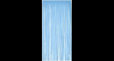 Smiffys - Matt Fringe Curtain Backdrop Feestdecoratie - Blauw