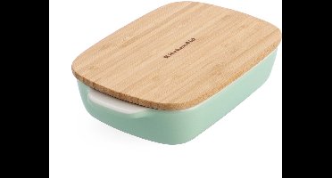 KitchenAid Ovenschaal incl bamboe deksel - Small: 0,9L - magnetron- en ovenbestendig tot 260°C zonder deksel - Pistache groen