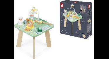 Janod Ik Leer - Houten Activiteitentafel De Weide - Met 7 Verschillende Activiteiten Om De Ontwikkeling Te Stimuleren - Hoogte Van De Tafel: 32 cm - Geschikt Vanaf 1 Jaar