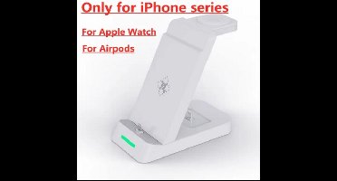 30W 3 In 1 Draadloze Oplader Standaard geschikt voor Iphone 14 12 - Apple Watch - Snel Opladen Dock Station- Wit