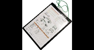 1x EXXO-HFP # 09868 - Werkplaats/Produktie Opdracht Map - Formaat A4 - Onbreekbaar Polyprop Volkunststof - Autosleutelvak - Zwart