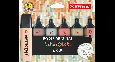 STABILO BOSS ORIGINAL - Markeerstift - NatureCOLORS - Etui Met 6 Kleuren