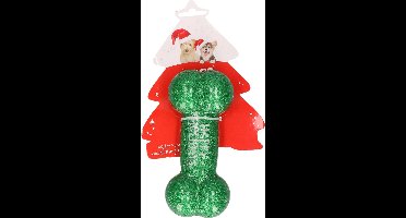 Christmas Decoration honden speelgoed bot - groen -16,5 cm -kerstcadeau