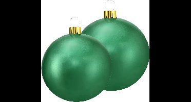 Opblaasbare decoratie kerstballen - mega groot - 2x st - 45 en 65 cm - groen