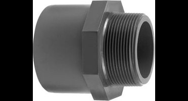 Druk PVC puntstuk - 50/63mm x 1-1/2 - 16 bar