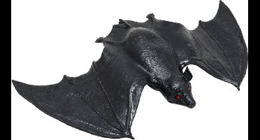 Chaks nep stretchy vleermuis 23 cm - zwart - griezel/horror thema decoratie dieren