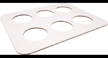 Draagtray | 6-gaats | 280x220x golfkarton | wit | 50 stuks