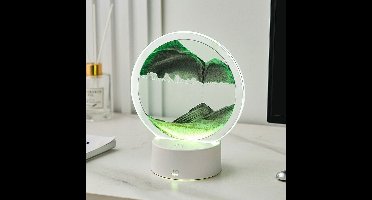 MikaMax Sandscape lamp - Zandloper - Zandkunst - Bewegend zand - LED Verlichting - Werkt met batterijen en USB - Bureau Accessoires