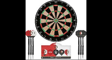 Feyenoord Dartbord - Dartbord met 6 dartpijlen - Multipack 5 Sets Dart Flights - Dart Shafts - Darts - Cadeau