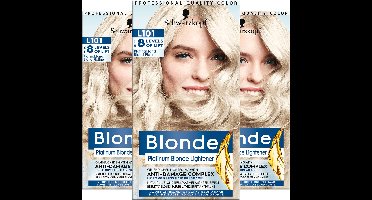 Schwarzkopf Blonde L101 Intensive Blonde Super Plus – Blondering Haarverf - Silver Blond - Anti-geel Effect - Verminderde Haarbreuk – Voordeelverpakking - 3 stuks