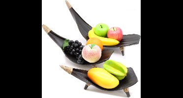 Fruitschaalset van kokosblad - Chocolade