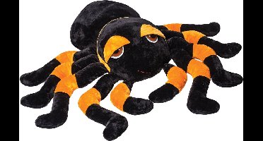 Suki Gifts Pluche tarantula knuffel spin - Zwart/oranje speelgoed - 82 cm