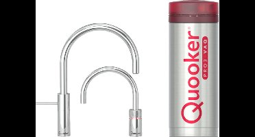 Quooker Nordic round twintap met PRO3 boiler 3-in-1 kraan Chroom