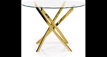 Glazen eettafel Raymond 100 cm breed Goud