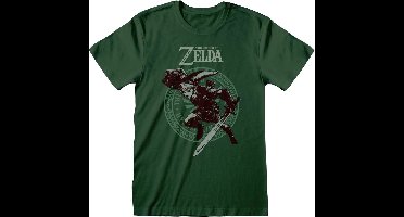 T-Shirt met Korte Mouwen The Legend of Zelda Link Pose Groen Uniseks - S