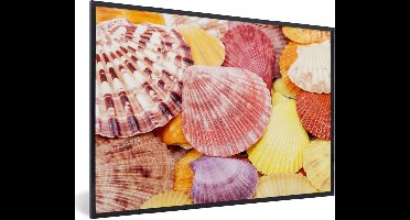 PosterMonkey - Poster - Fotolijst - Kamer decoratie - Schelpen - Poster in lijst - Poster met frame - Muurdecoratie - Geel - Zeester - 120x80 cm - Kader - Posterlijst - Foto in lijst