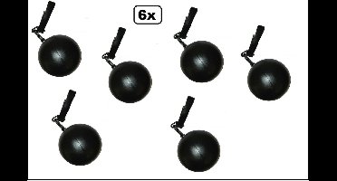 6x Boeven bol met ketting - Halloween thema feest party festival fun feest boef Horror