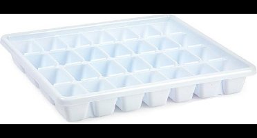 Plasticforte IJsblokjesvormen XXL tray - voor 28x ijsklontjes - kunststof - wit