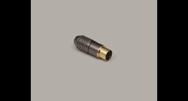 BKL Electronic 0204018 Miniatuur-DIN-connector Stekker, recht Aantal polen: 4 Zwart 1 stuk(s)