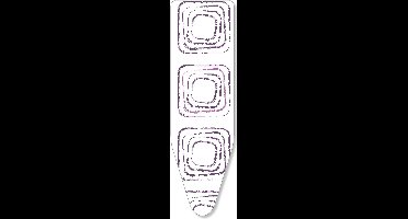 Mouwplankovertrek 3 Laags, 59 x 21 cm. Wit met Paarse Vierkanten