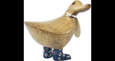 Dcuk - eend met florale regenlaarzen - handgemaakt