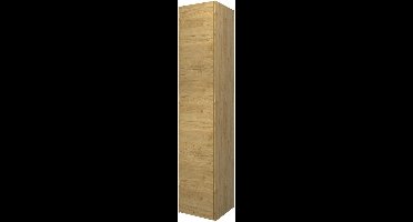 Proline hoge kast met 1 push-to-open deur en 4 glazen planchetten 35 x 35 x 169 cm, ideal oak