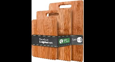 massieve bamboe snijplanken set van 3-33x22 / 28x22 / 15x22cm - Houten keuken snijplank - Houten antibacteriële snijplank
