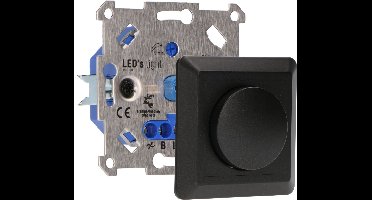 Premium Universal Dimmer 250W - Inbouw, 2-Draads, Zwart Afdekraam - Geschikt voor LED, Gloei-, Halogeenlampen - Auto Detectie & Overbelastingsbescherming - Dimmers