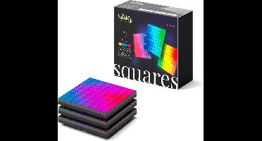 Twinkly Squares Extensions - LED wandlamp - Wandpaneel - App gestuurde - RGB - Gaming - Decoratie - 3 ST - Zwart