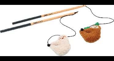 D&d Home - Speelgoed Voor Dieren - Kat - Lento Luiaard Speelhengel 35x1x1cm Bruin/wit - 1st