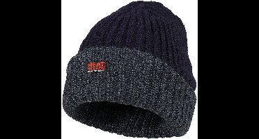 Heatkeeper - Thermo muts heren rib - Marine Blauw - One Size - 1-Stuk - Muts heren winter