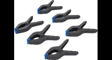 Silverline Zeilklemmen/veerklemmen - 10x - kunststof - 20 cm - lijmklemmen met gekartelde kaken