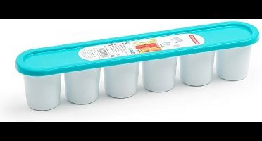Forte Plastics Grote ijsblokjes/ijsklontjes vormen - met deksel - kobalt blauw - 30 x 6 cm - XXL