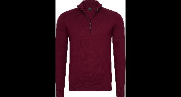 Mario Russo Half Zip Sweater - Trui Heren - Sweater Heren - Coltrui Heren - XL - Bordeauxrood