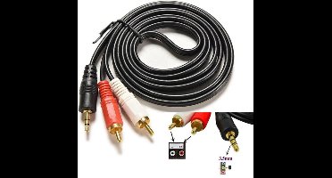 LuxeBass 1.5 M 3.5 Mm Audio Jack Plug 1 Male Naar Mannelijke Dual 2 Rca Jack Adapter Kabel stereo