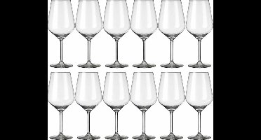 Royal Leerdam Wijnglazen Carre - 12x stuks - witte wijn - 370 ml - glas - 37 cl