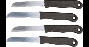 Svenska Living Keukenmesjes/aardappelschilmesjes - 6x stuks - kunststof - zwart