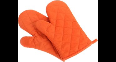 Ovenhandschoenen, hittebestendig, ovenhandschoenen, verdikte hittebestendige pannenhandschoenen, pannenlap, bakhandschoenen, 1 paar (oranje)