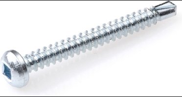 Zelfborende Plaatschroeven - Squaredrive Cilinderkop - 4,8 x 32mm N-SQ - Voldraad - Verzinkt (200 stuks)