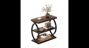 JAQZY Bijzettafel - 3 Laags - Smal Ontwerp - Multifunctioneel Gebruik - Stevige Constructie - Verstelbare Pootjes - 30x60x60cm