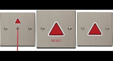 MIVA - Complete Set - Alarm voor mindervaliden toilet - Inclusief Trekkoord - Licht & Geluidsignaal - UDTAKITSS - RVS