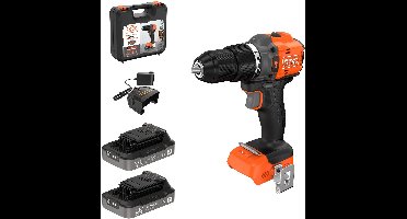 BLACK+DECKER 18V Brushless Schroefklopboormachine in koffer (met 2x2.5Ah accu en lader) - BLD783E2K-QW