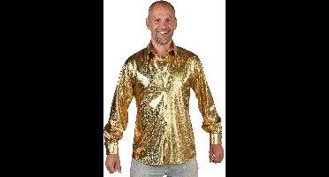 Magic Design Verkleedblouse Hologram Polyester Goud Maat Xxl