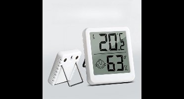 Zeer Nauwkeurige Digitale Thermometer - Onmisbare Temperatuur- En Vochtigheidsmeter Voor Thuis - Groot Scherm Voor Vochtigheidsweergave - Perfect Voor Thuis, De Kinderkamer En De Kas - Wit