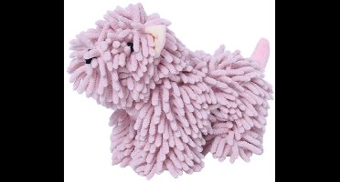 Roze Chenille Handdoek met Cartoon Puppy Print | Zachte Absorberende Microvezel Badhanddoek