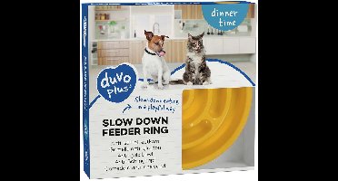 Duvo+ Anti-schrok voerbak ring Geel M-600ml-20.5x3.5cm