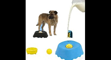 2 stuks langzame voeder hondenschaal - Interactieve likschaal & vloeistof langzame voeder - 250ml grote capaciteit - Anti-verstikking huisdier voedingsschaal geschikt voor water, soep en yoghurt (blauw & zwart)